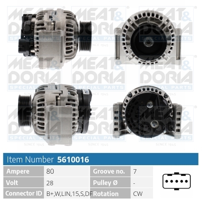 Meat Doria Alternator/Dynamo 5610016