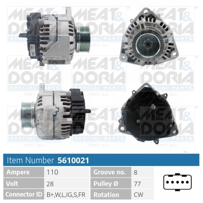 Meat Doria Alternator/Dynamo 5610021