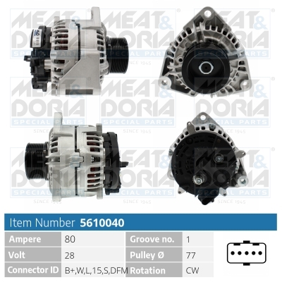 Meat Doria Alternator/Dynamo 5610040