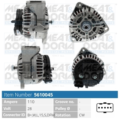 Meat Doria Alternator/Dynamo 5610045