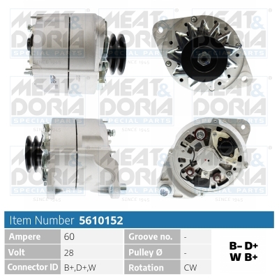 Meat Doria Alternator/Dynamo 5610152