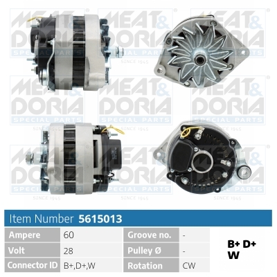 Meat Doria Alternator/Dynamo 5615013