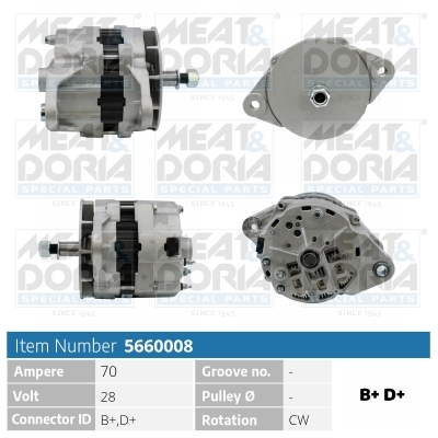 Meat Doria Alternator/Dynamo 5660008