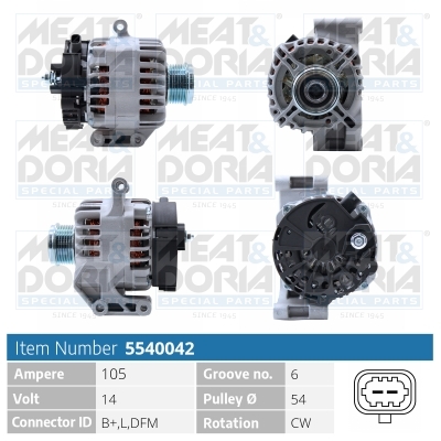 Meat Doria Alternator/Dynamo 5540042