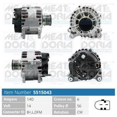 Meat Doria Alternator/Dynamo 5515043