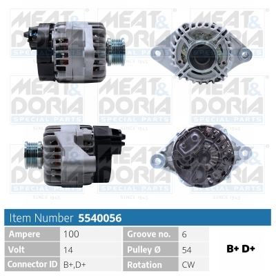 Meat Doria Alternator/Dynamo 5540056