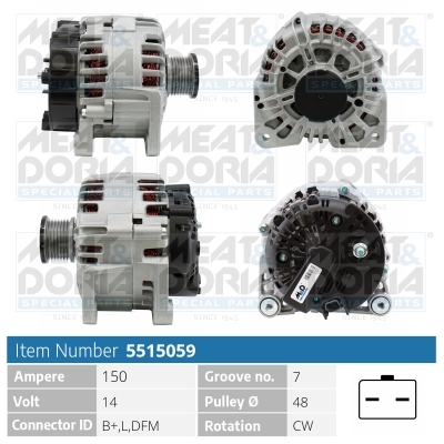 Meat Doria Alternator/Dynamo 5515059