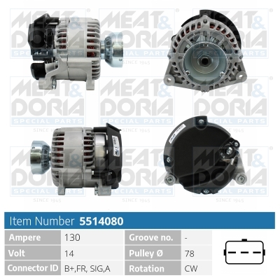 Meat Doria Alternator/Dynamo 5514080