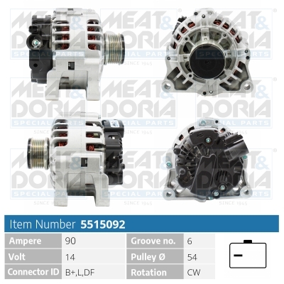 Meat Doria Alternator/Dynamo 5515092