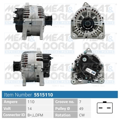 Meat Doria Alternator/Dynamo 5515110