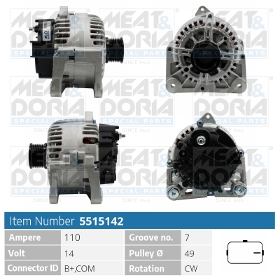 Meat Doria Dynamo / Alternator 5515142