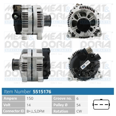 Meat Doria Alternator/Dynamo 5515176