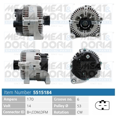 Meat Doria Alternator/Dynamo 5515184