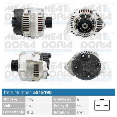 Meat Doria Alternator/Dynamo 5515190