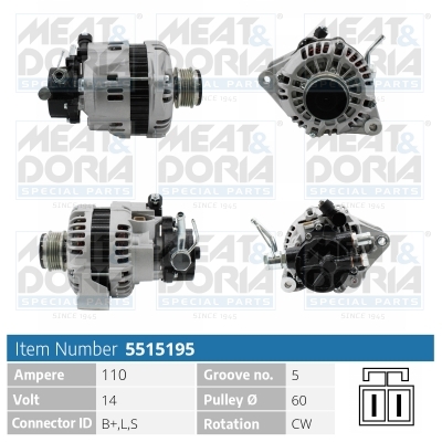 Meat Doria Alternator/Dynamo 5515195
