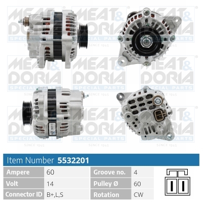 Meat Doria Alternator/Dynamo 5532201