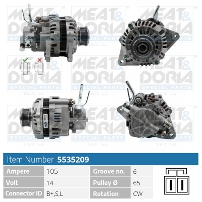 Meat Doria Alternator/Dynamo 5535209