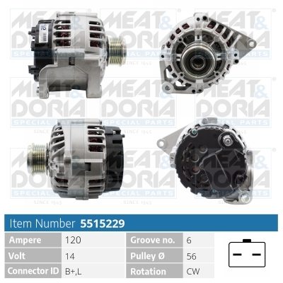Meat Doria Alternator/Dynamo 5515229