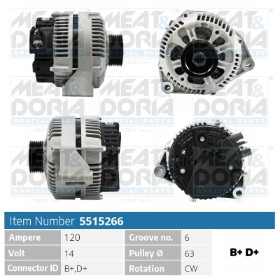 Meat Doria Alternator/Dynamo 5515266