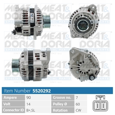 Meat Doria Alternator/Dynamo 5520292