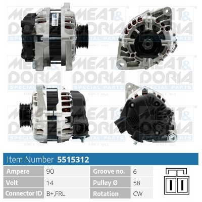 Meat Doria Alternator/Dynamo 5515312