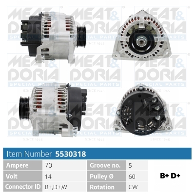Meat Doria Alternator/Dynamo 5530318