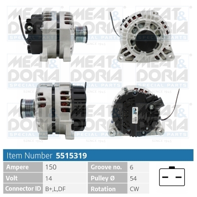 Meat Doria Alternator/Dynamo 5515319