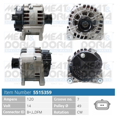 Meat Doria Alternator/Dynamo 5515359