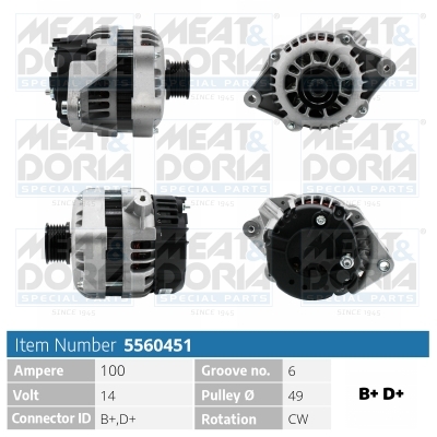 Meat Doria Alternator/Dynamo 5560451