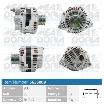 Meat Doria Alternator/Dynamo 5635009