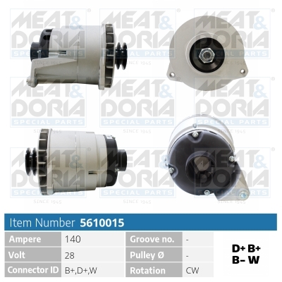 Meat Doria Dynamo / Alternator 5610015