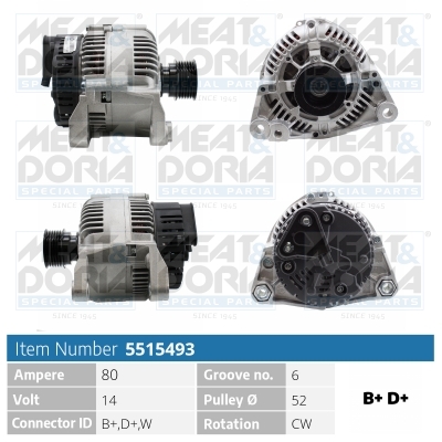 Meat Doria Alternator/Dynamo 5515493