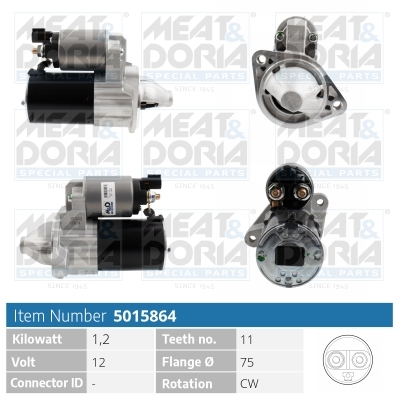 Meat Doria Startmotor / Starter 5015864