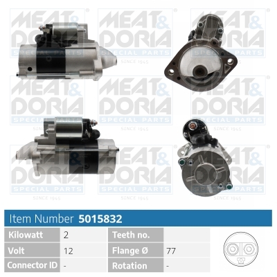 Meat Doria Startmotor / Starter 5015832