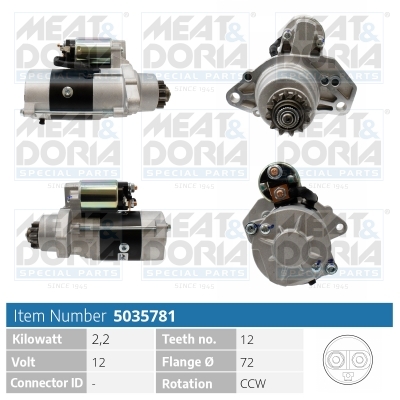Meat Doria Startmotor / Starter 5035781