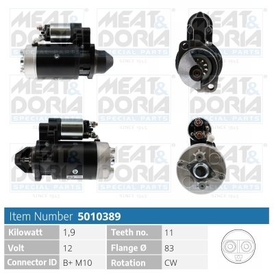 Meat Doria Startmotor / Starter 5010389