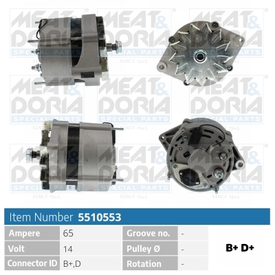 Meat Doria Dynamo / Alternator 5510553