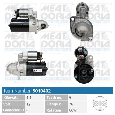 Meat Doria Startmotor / Starter 5010402
