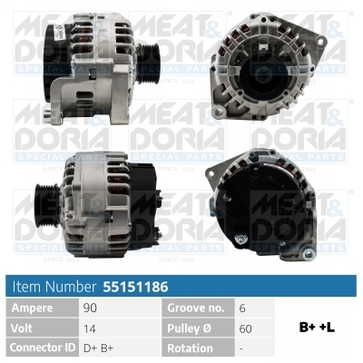 Meat Doria Dynamo / Alternator 55151186