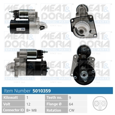 Meat Doria Startmotor / Starter 5010359