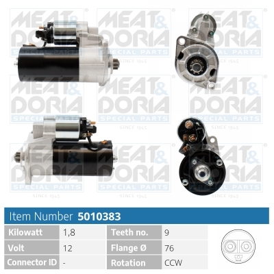 Meat Doria Startmotor / Starter 5010383
