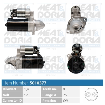 Meat Doria Startmotor / Starter 5010377