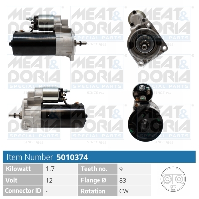 Meat Doria Startmotor / Starter 5010374