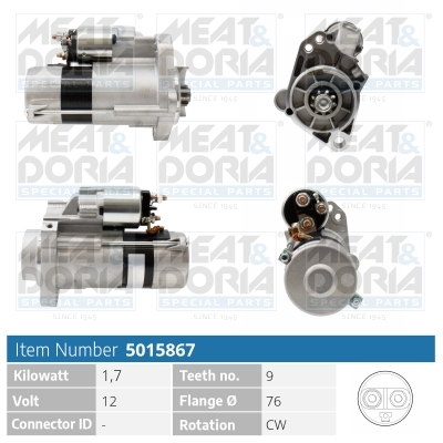 Meat Doria Startmotor / Starter 5015867