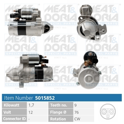 Meat Doria Startmotor / Starter 5015852