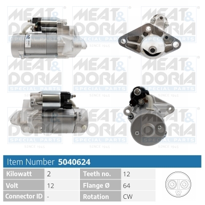 Meat Doria Startmotor / Starter 5040624