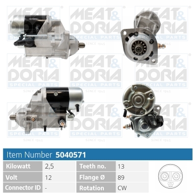 Meat Doria Startmotor / Starter 5040571