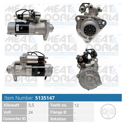 Meat Doria Startmotor / Starter 5135147