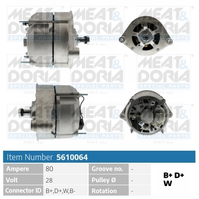 Meat Doria Dynamo / Alternator 5610064