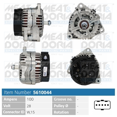 Meat Doria Dynamo / Alternator 5610044